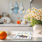 Boyiee Set of 6 Daisy Flower Kitchen Towels Daisy Stripes Tea Towels Floral - Image 7