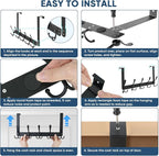 TICONN Over The Door Hooks, 5 Heavy Duty Tri Coat Rack All Metal Coat Hanger - Image 6
