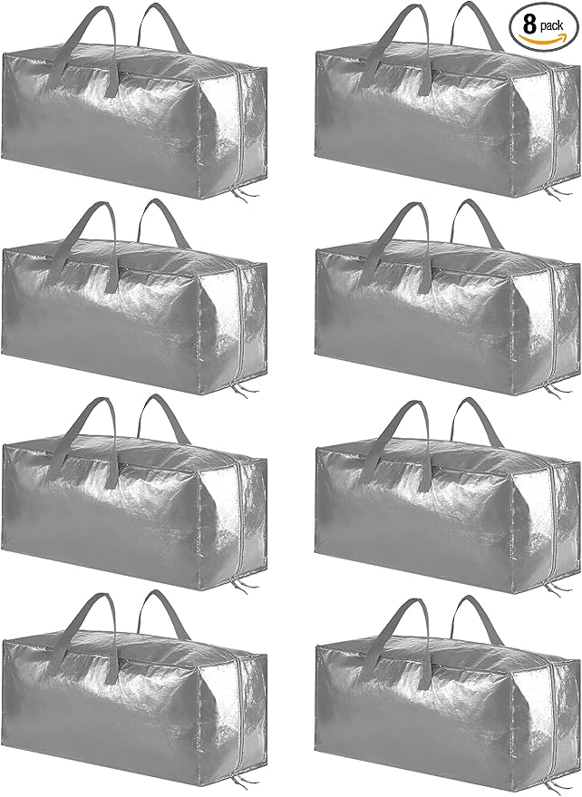 SpaceAid Heavy Duty Moving Bags, Extra Large Storage Totes W/Backpack Straps by SpaceAid