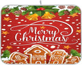 Christmas Gingerbread Holly Berry Santa Bell Dish Drying Mat by BOENLE-WELCOMEYOURCOMING