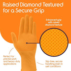 Inspire Heavy Duty Orange Nitrile Gloves | ULTRA 8 Mil Diamond Textured Grip | - Image 4
