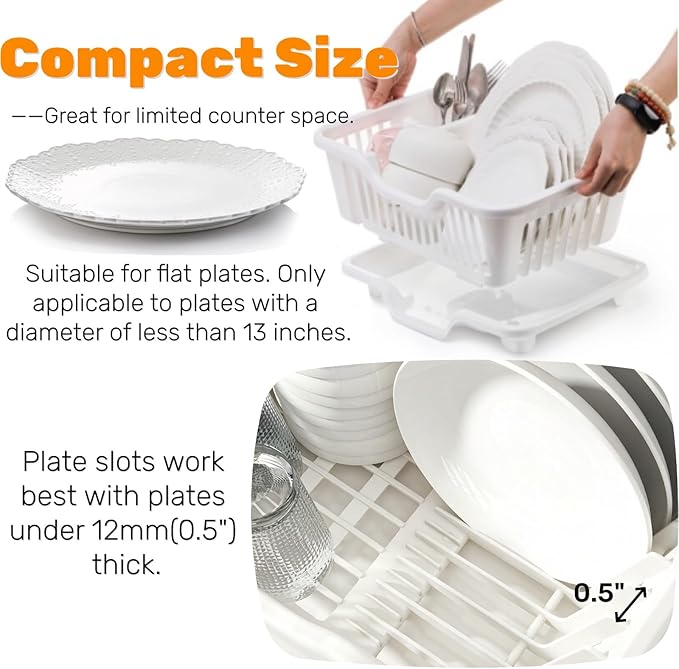 2-Piece Plastic Dish Drying Rack, Heavy Duty Sink Set Dish Rack - Image 3