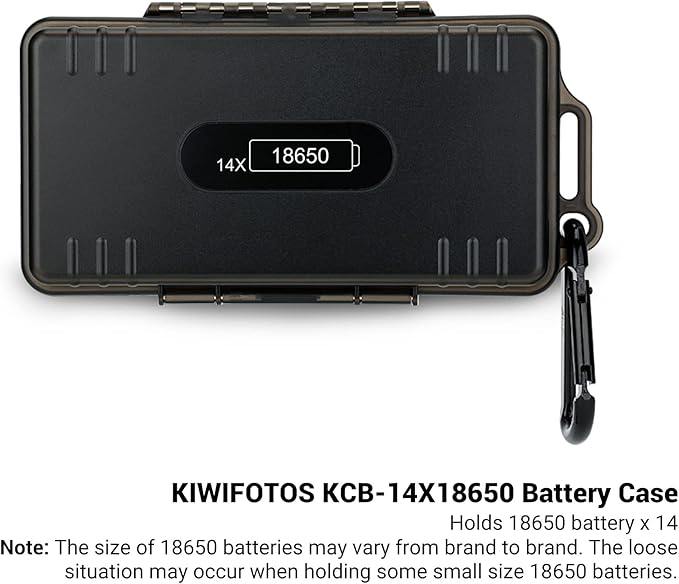 KIWIFOTOS 14 Slots 18650 Battery Organizer Case Protective Hard Storage Case - Image 4