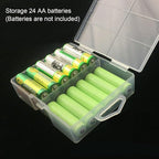 Heyiarbeit 24 x AA Battery Storage Case Holder Organizer Box Transparent - Image 3