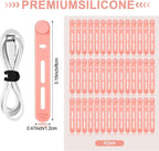 42 Pcs Silicone Cable Ties Reusable Cord Organizer Adjustable Data Cable Wraps - Image 2