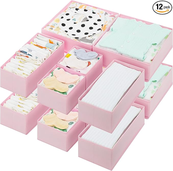 GRANNY SAYS Drawer Organizer Clothes, 12 Pack Dresser Organizer Bins by GRANNYSAYS