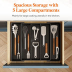 Lifewit Utensil Organizer for Kitchen Drawers, Expandable Cooking Utensil Tray - Image 4