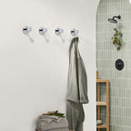TUNNY 5 Pack Round Towel Hooks-Chrome Modern Coat Hooks Utility Shower Towel - Image 4