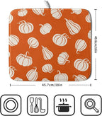 Fall Dish Drying Mat for Kitchen Counter Autumn White Pumpkins Festival - Image 2