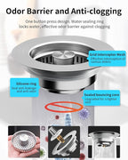 3 in 1 Kitchen Sink Drain Strainer Anti-Clogging Kitchen Sink Drain Stopper - Image 5