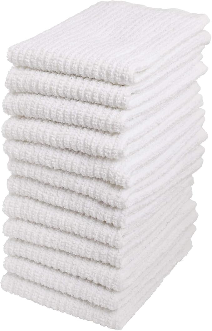 Living Fashions Bar Mop Cleaning Kitchen Dish Cloth Towels, 100% Cotton by Living+Fashions