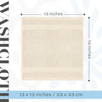 White Classic Luxury Cotton Washcloths 13x13 Inch - Image 4
