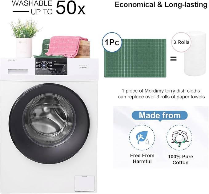 Mordimy 100% Cotton Terry Cloth Kitchen Towels, Super Soft and Absorbent Dish - Image 5
