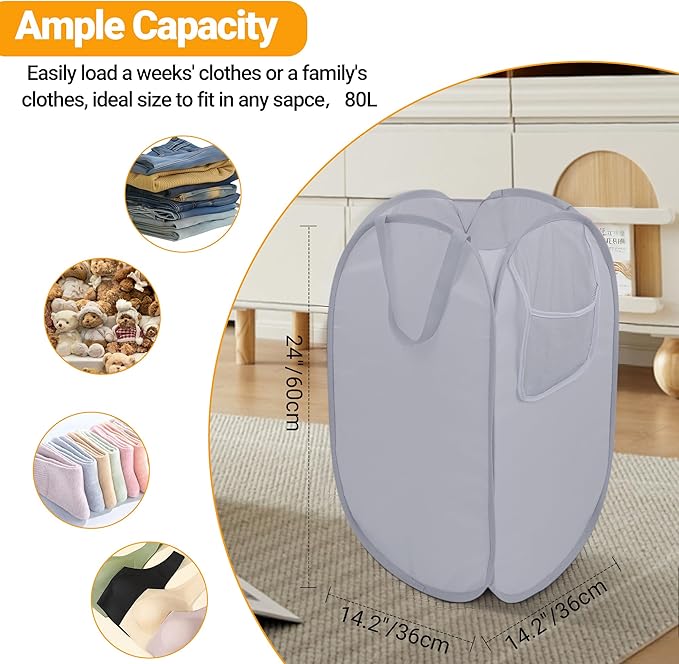 Sturdy Collapsible Laundry Baskets - Image 3