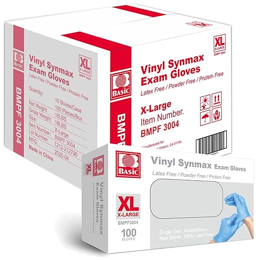 Jointown Basic Vinyl Exam Gloves-Safty Glove Latex-Free & Powder-Free, Synmax by JointownInternational