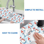 Christmas Snowman with Hat Kitchen Sink Splash Guard Mat Absorbent Fast Drying - Image 5