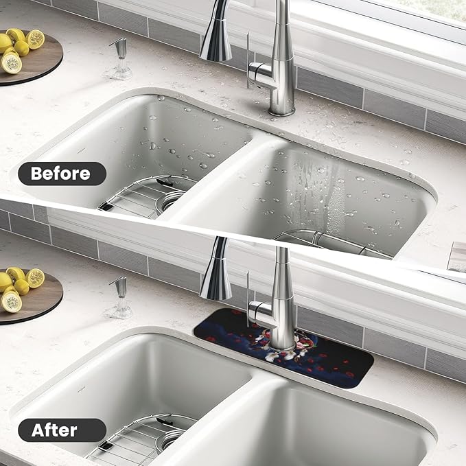 Dreamcatcher Rose Flowers Kitchen sink faucet pad, strong water absorption - Image 4