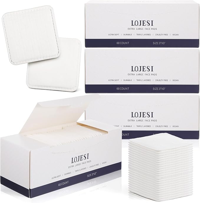 240 Count Large Cotton Pads, Makeup Remover Pads Square Disposable Cotton Soft - Image 8