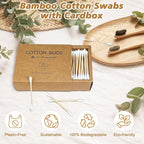 eyxformula Wooden Cotton Swabs, Sustainable Bamboo Sticks & Soft Tips, Natural - Image 2