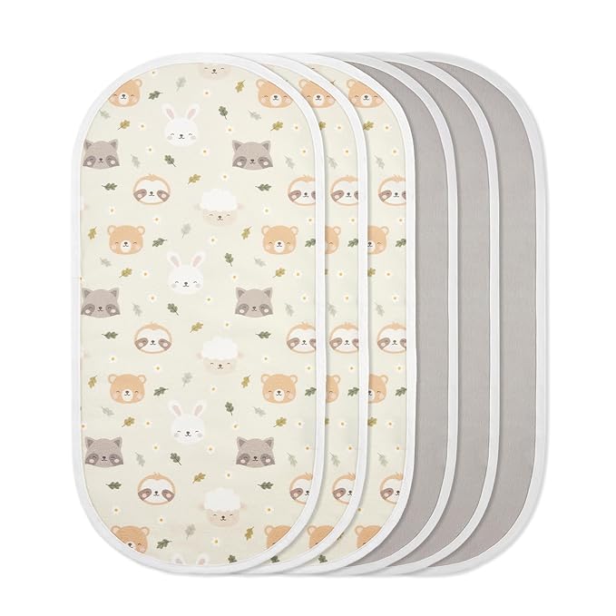 TILLYOU Waterproof Changing Pad Liners 6 Pack, 100% Cotton Reusable Cloth by TILLYOU