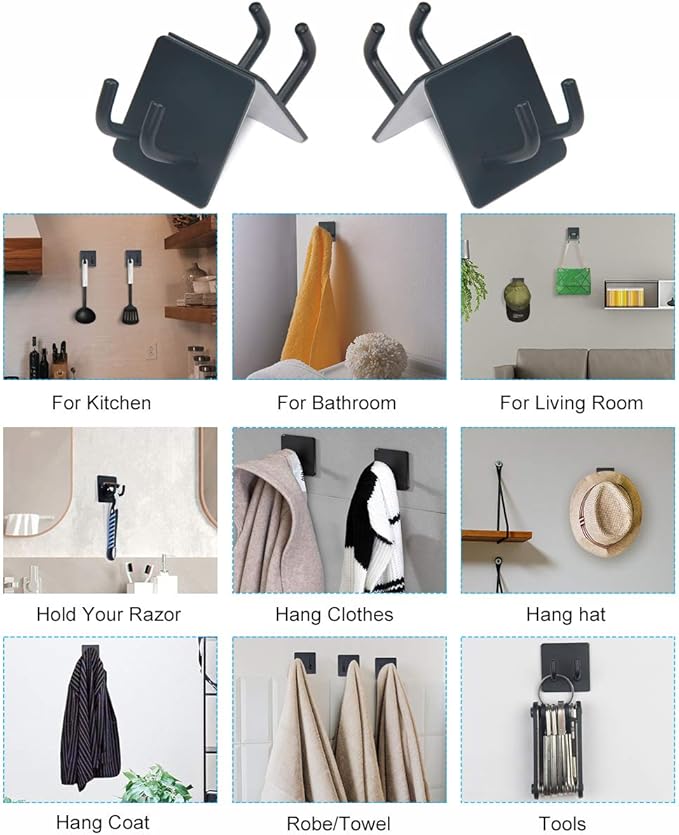 Shower Hooks, Adhesive Wall Hooks - Image 2