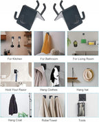 Adhesive Hooks, Bathroom Wall Towel Hooks, Stainless Steel Door Hangers - Image 2