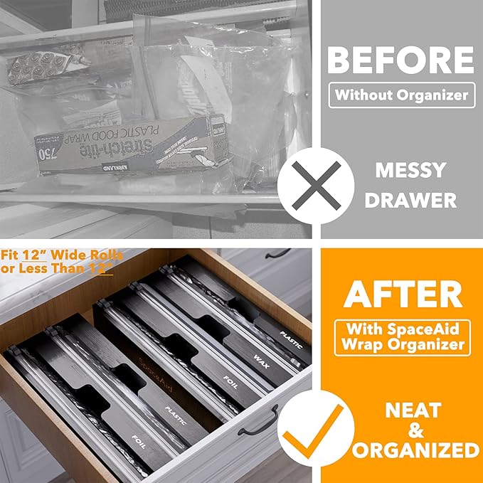 SpaceAid WrapNeat 2 in 1 Wrap Organizer - Image 2
