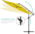 Best Choice Products 10ft Offset Cantilever Hanging Market Patio Umbrella, 8 Sturdy Ribs, Easy Adjustment - Yellow - Image 4