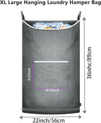 XL Hanging Laundry Hamper, Over the Door Laundry Hamper and Baskets, Wide - Image 2