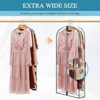 50" All Clear Garment Bags for Hanging Clothes, Plastic Garment Covers - Image 2