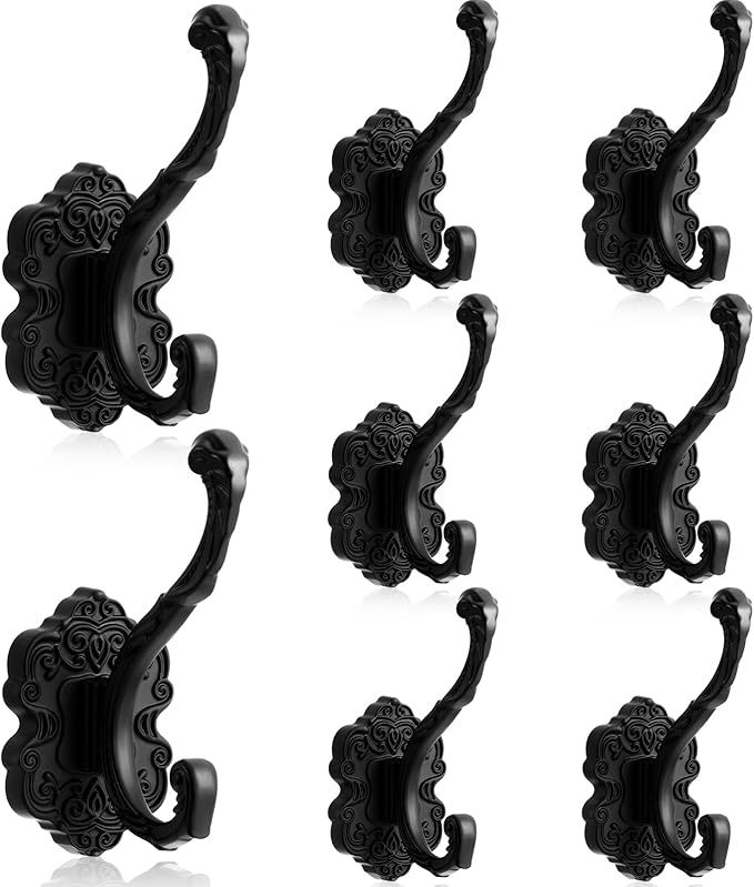 Zonon 8 Pcs Black Vintage Coat Hooks Decorative Towel Hooks by Zonon