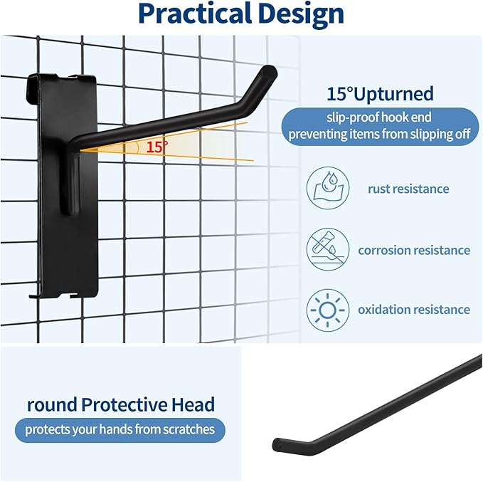 20Pcs Gridwall Hooks, Metal Grid Panel Hanging Peg Hooks, Grid Wall Accessory - Image 5