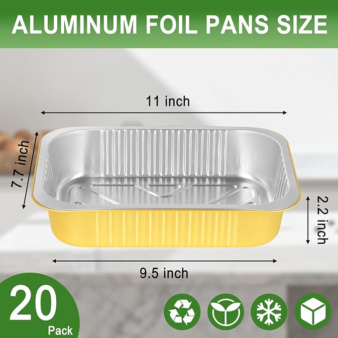 20 Pack 5LB Gold Aluminum Foil Pans - Image 3