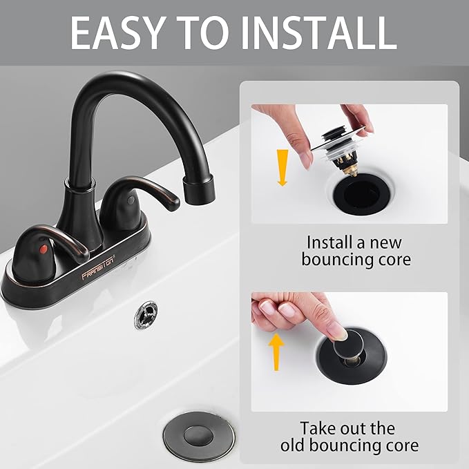 Fransiton Bathroom Sink Stopper, 1.1-1.77 Inch Basin Pop Up Black Sink Drain - Image 7