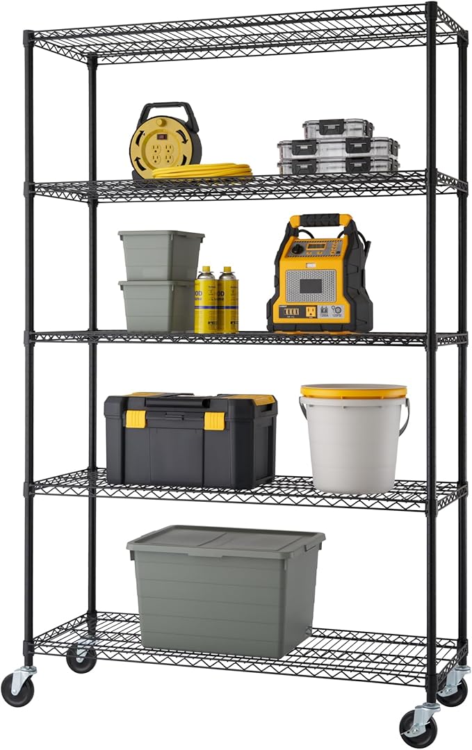 TRINITY 5-Tier Outdoor Wire Shelving Rack, 48in. x 18in. x 72in., Model# NTBTGBK-0975 - Image 4