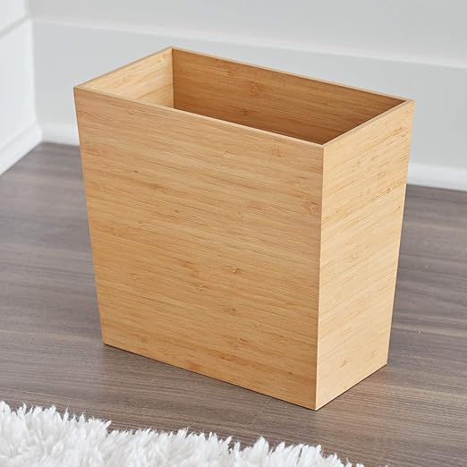 iDesign Rectangular Bamboo Waste Basket, The Formbu Collection – 10.5" x 5.75" - Image 4
