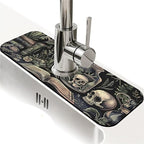 Kitchen Sink Splash Guard，Books and skulls Faucet Mat Sink Gadgets-Super by ZHUZHISHAN