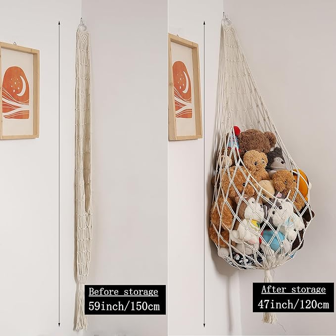 Stuffed Animal Storage Organizers Corner Hanging Ne 60" L Stuffy Animal Hammock - Image 9