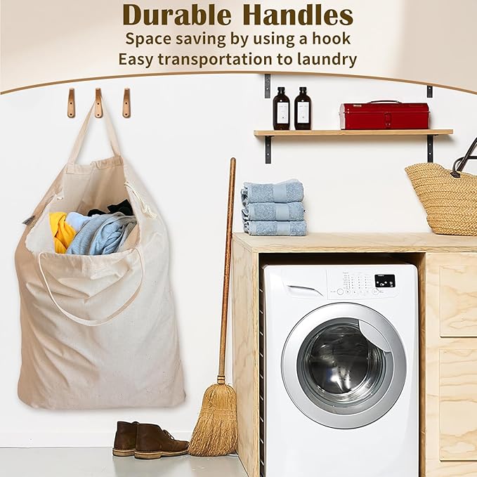 Cotton Canvas Laundry Bag 33"Wx 35"H, Thick Cotton Laundry Bag - Image 6
