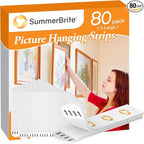 XL Picture Hanging Strips Heavy Duty, 80 Strips Damage Free Removal Picture by Summerbrite