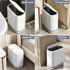 Bathroom Trash Can with Lid, 3 Gallon Small Slim Garbage Bin with - Image 9