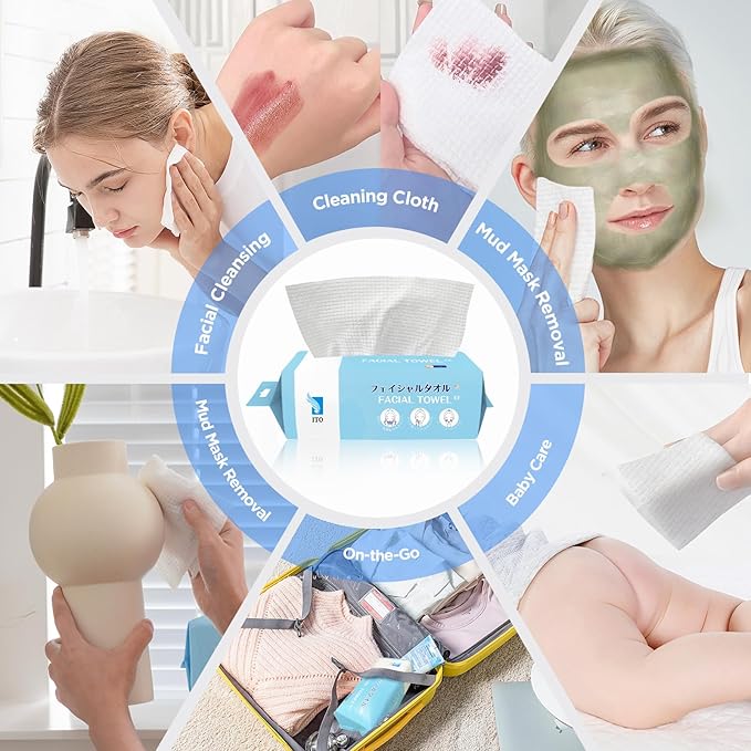 ITO Disposable Face Towel, Ultra-Soft 1-Second Quick-Dry Face Towels, Gentle - Image 8