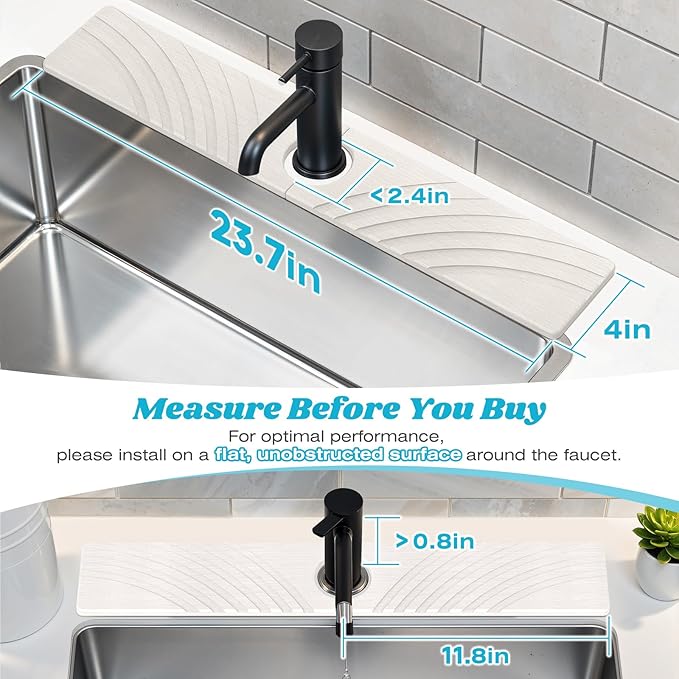 Stone Faucet Mat for Kitchen Sink - Image 2