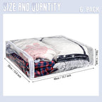 6 Packs Clear Zippered Storage Bags Sweater Moth Bags Plastic Storage - Image 2