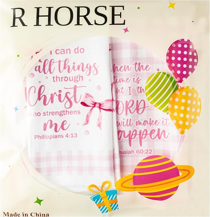 R HORSE Pink Bow Kitchen Dish Towels - Image 7