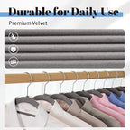 Smartor Grey Velvet Hangers 20 Pack, Space Saving Clothes Hangers - Image 4