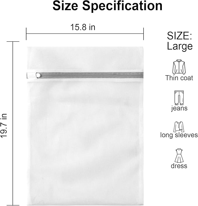 3 Pack Large Mesh Laundry Bags by MDSXO- Fine Durable Lingerie Delicates Bag - Image 2
