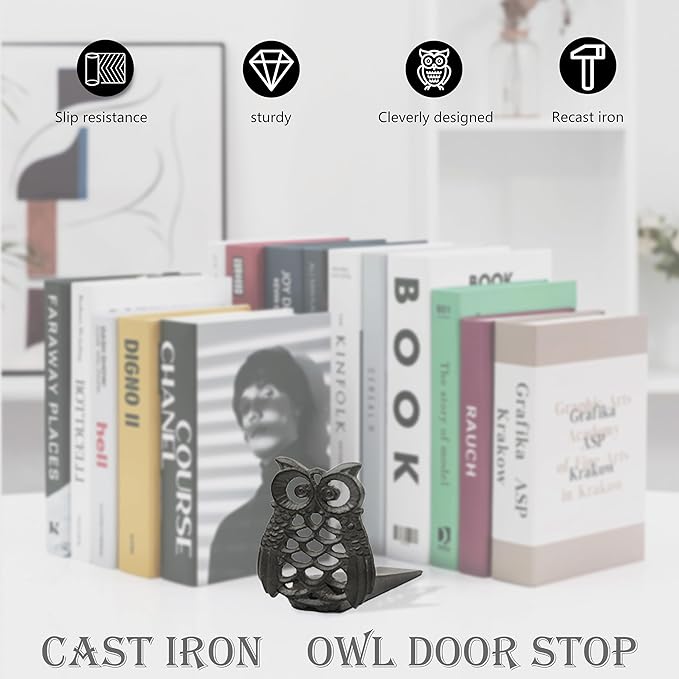 Linton-Cute Owl Iron Door Stop - Image 7