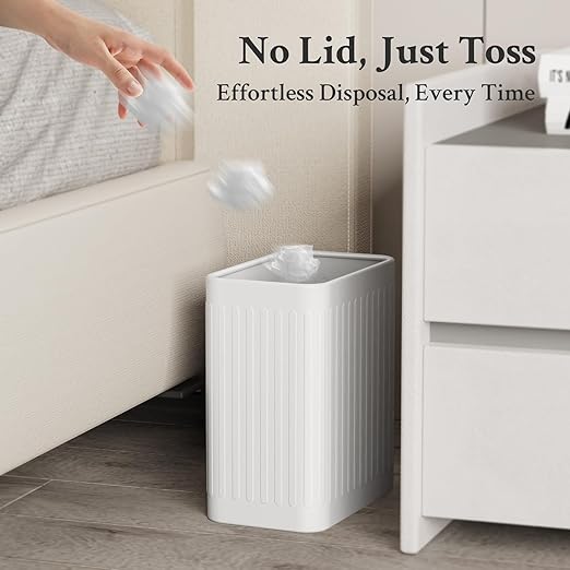 TrashAid Small Bathroom Trash Can, 2.1 Gallon Bathroom Garbage Can, Stainless - Image 6