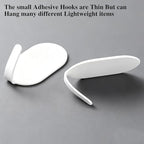 Sticky Adhesive Hooks for Hanging, Key Hooks, Stainless Steel Wall Hooks - Image 9